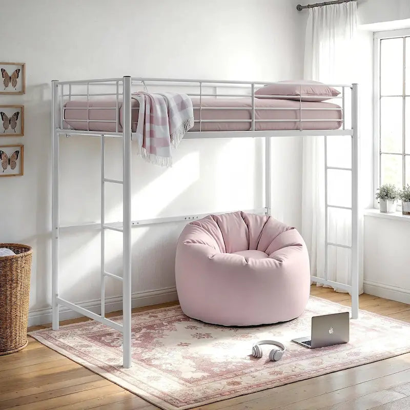 Lit superposé simple classique en métal blanc Middlebrook Abner