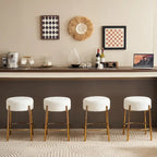 2 tabourets de bar modernes beige et or (lot de 20)