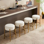 2 tabourets de bar modernes beige et or (lot de 20)