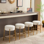 2 tabourets de bar modernes beige et or (lot de 20)