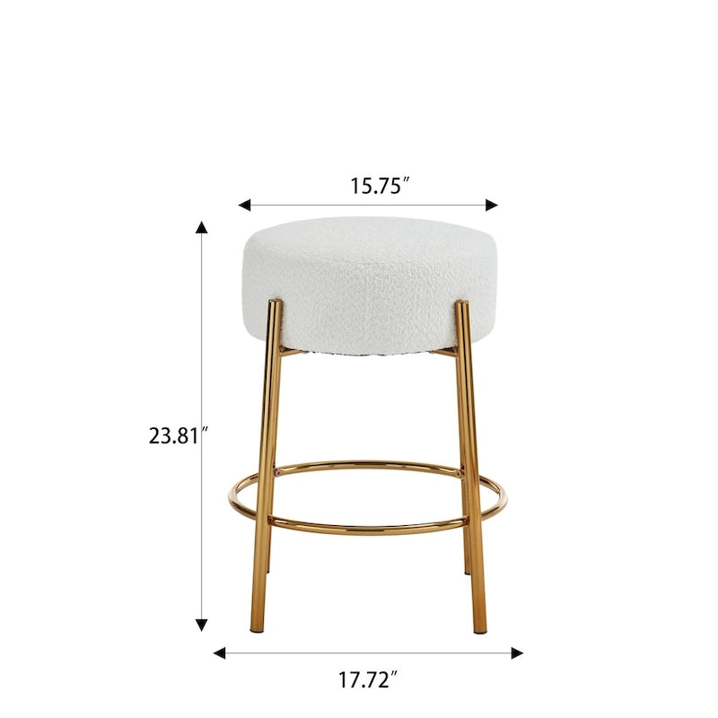 2 tabourets de bar modernes beige et or (lot de 20)