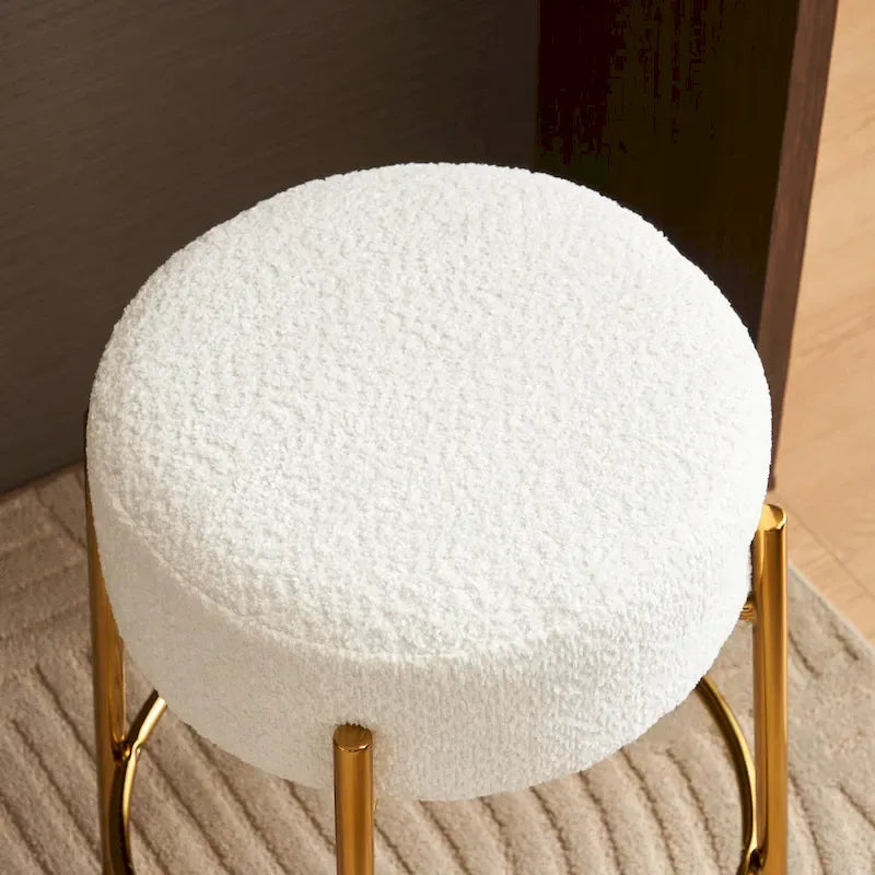 2 tabourets de bar modernes beige et or (lot de 20)