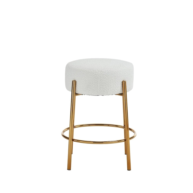 2 tabourets de bar modernes beige et or (lot de 20)