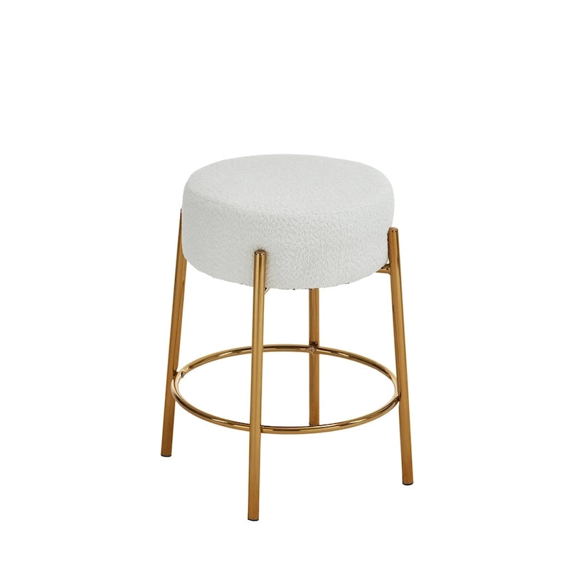 2 tabourets de bar modernes beige et or (lot de 20)
