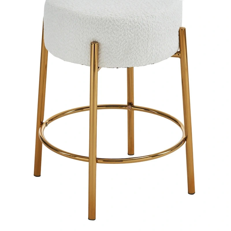 2 tabourets de bar modernes beige et or (lot de 20)