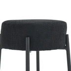 2 tabourets de bar noirs modernes de 20 pouces avec pieds de support robustes (ensemble de 2)