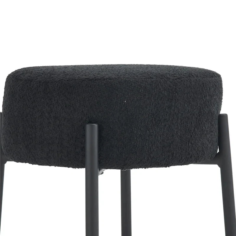 2 tabourets de bar noirs modernes de 20 pouces avec pieds de support robustes (ensemble de 2)