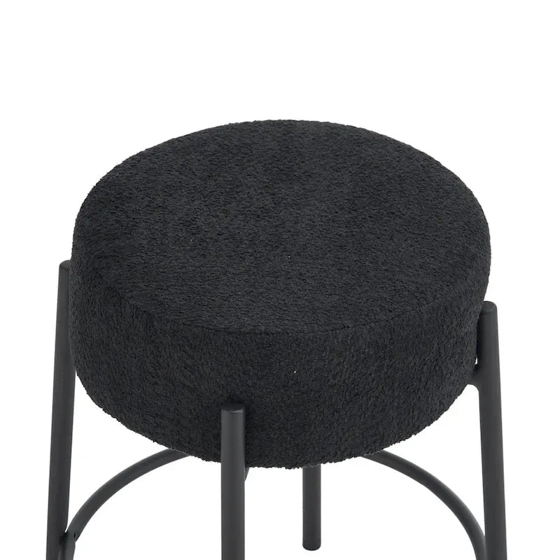 2 tabourets de bar noirs modernes de 20 pouces avec pieds de support robustes (ensemble de 2)