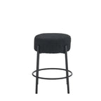 2 tabourets de bar noirs modernes de 20 pouces avec pieds de support robustes (ensemble de 2)