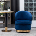 Fauteuil d'appoint rembourré en velours bleu 22 avec piètement pivotant