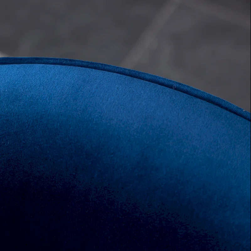 Fauteuil d'appoint rembourré en velours bleu 22 avec piètement pivotant