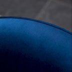 Fauteuil d'appoint rembourré en velours bleu 22 avec piètement pivotant