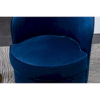 Fauteuil d'appoint rembourré en velours bleu 22 avec piètement pivotant