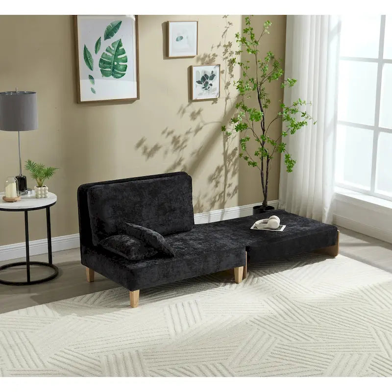 Fauteuil inclinable convertible 3-en-1 en chenille avec 3 oreillers