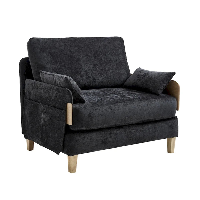 Fauteuil inclinable convertible 3-en-1 en chenille avec 3 oreillers