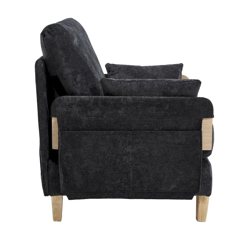 Fauteuil inclinable convertible 3-en-1 en chenille avec 3 oreillers