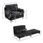Fauteuil inclinable convertible 3-en-1 en chenille avec 3 oreillers