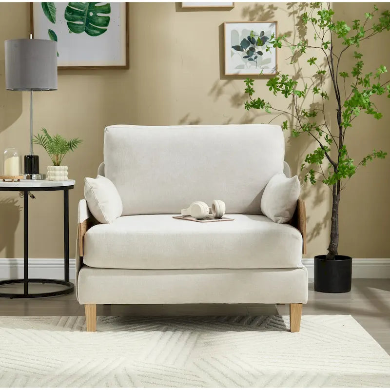 Fauteuil inclinable convertible 3-en-1 en chenille avec 3 oreillers