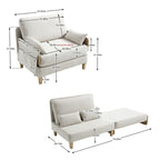 Fauteuil inclinable convertible 3-en-1 en chenille avec 3 oreillers