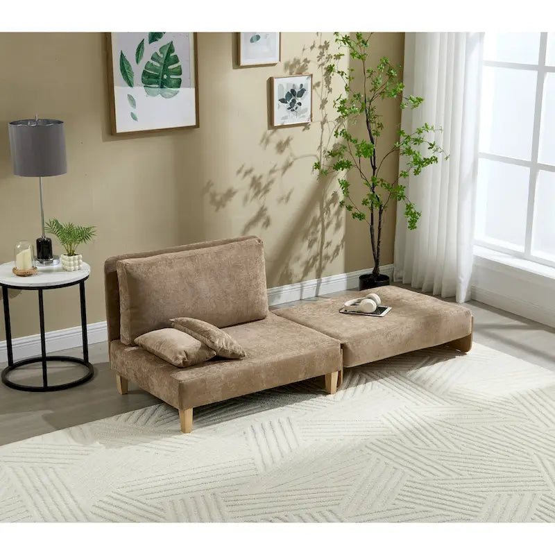 Fauteuil inclinable convertible 3-en-1 en chenille avec 3 oreillers
