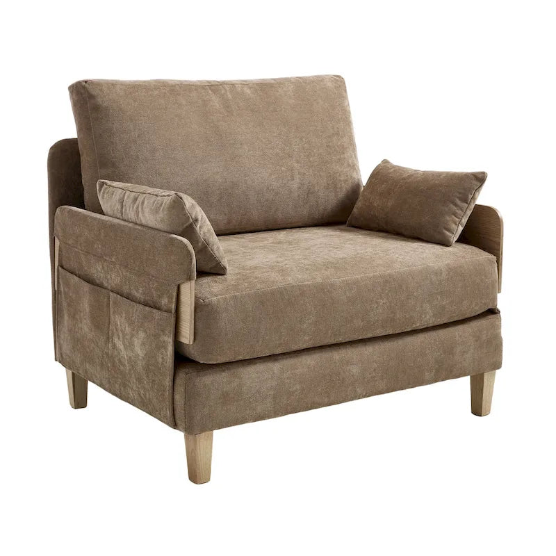 Fauteuil inclinable convertible 3-en-1 en chenille avec 3 oreillers