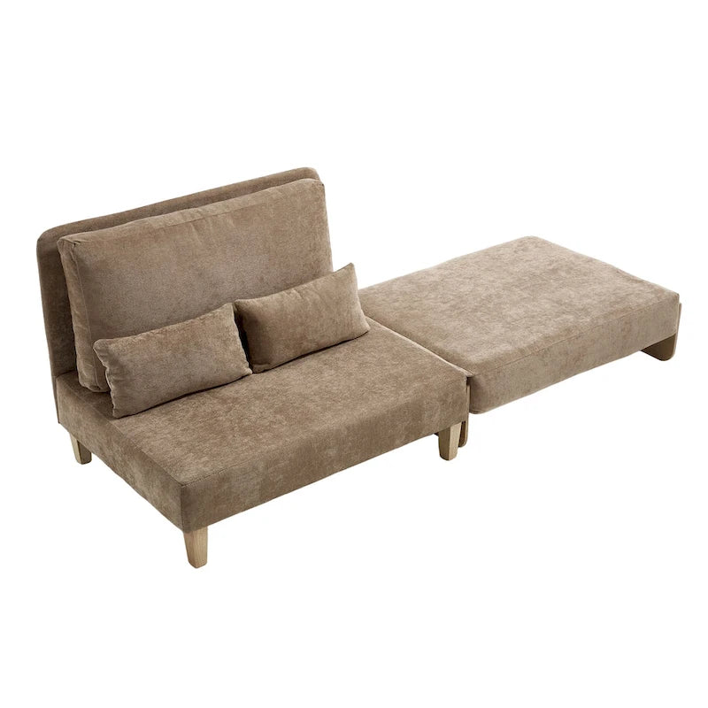 Fauteuil inclinable convertible 3-en-1 en chenille avec 3 oreillers