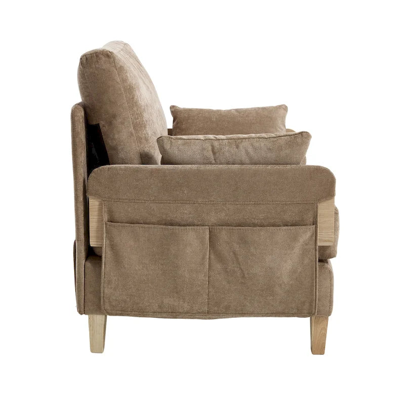Fauteuil inclinable convertible 3-en-1 en chenille avec 3 oreillers