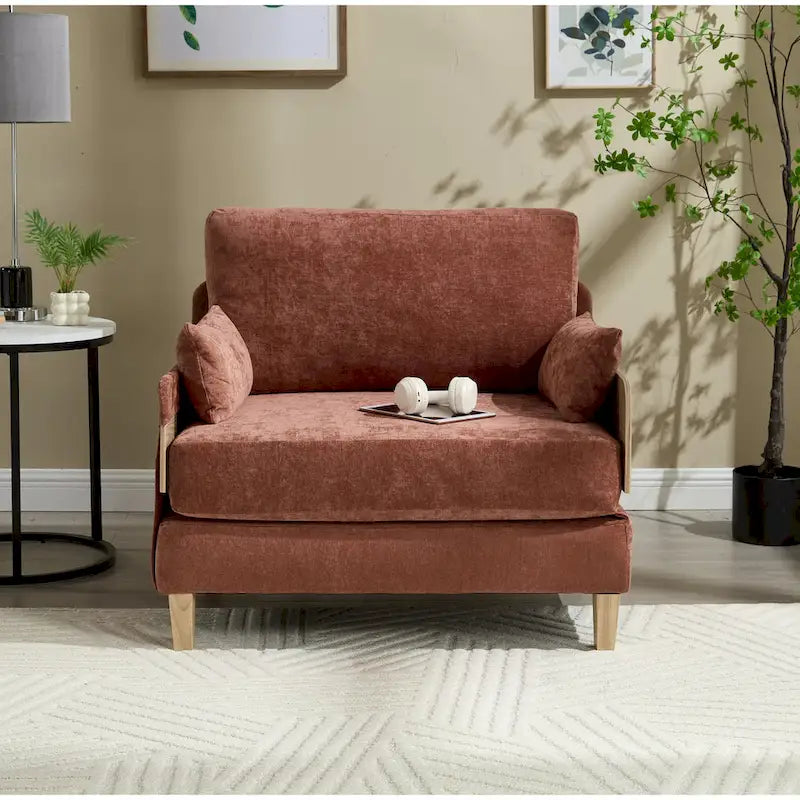 Fauteuil inclinable convertible 3-en-1 en chenille avec 3 oreillers