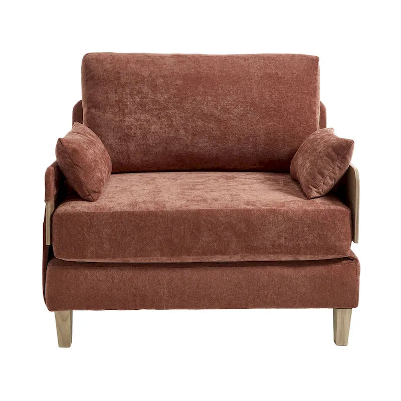 Fauteuil inclinable convertible 3-en-1 en chenille avec 3 oreillers