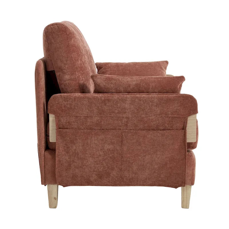 Fauteuil inclinable convertible 3-en-1 en chenille avec 3 oreillers