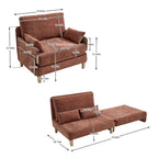 Fauteuil inclinable convertible 3-en-1 en chenille avec 3 oreillers