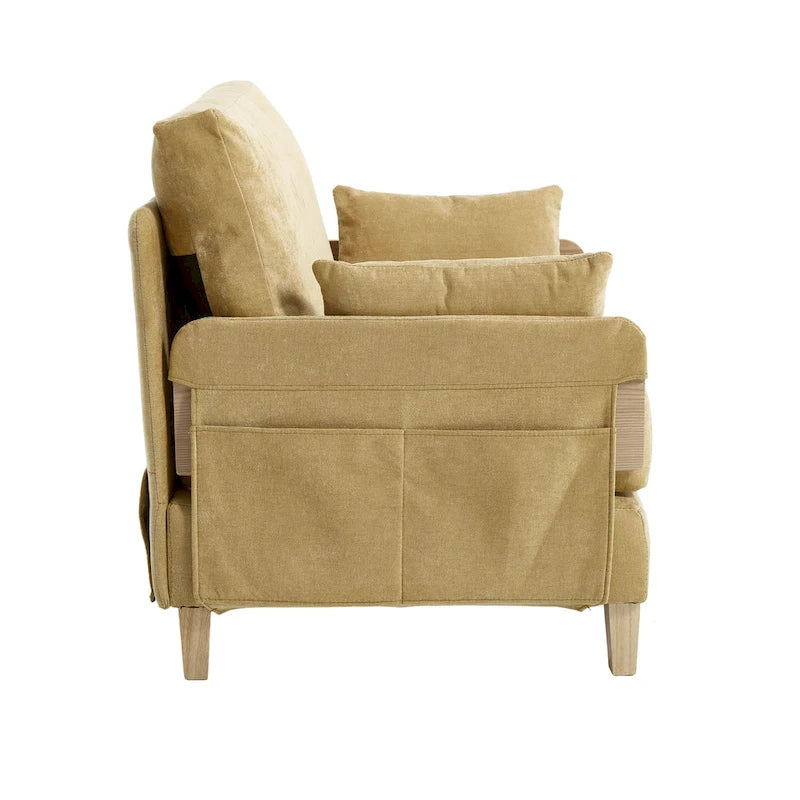 Fauteuil inclinable convertible 3-en-1 en chenille avec 3 oreillers