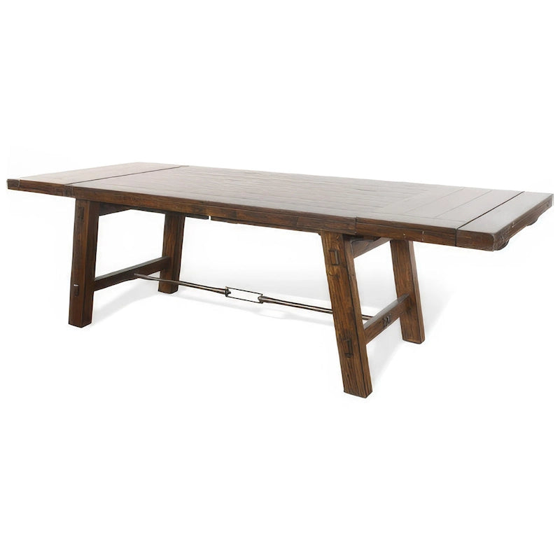 Table extensible Reggie, bois d'acajou brun, rectangulaire 193-269 cm