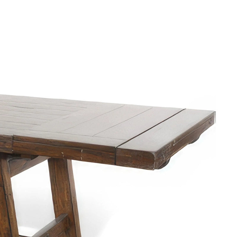 Table extensible Reggie, bois d'acajou brun, rectangulaire 193-269 cm