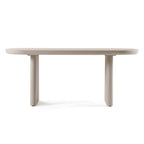 Table à manger ovale Modrest Evermore moderne en faux ciment gris