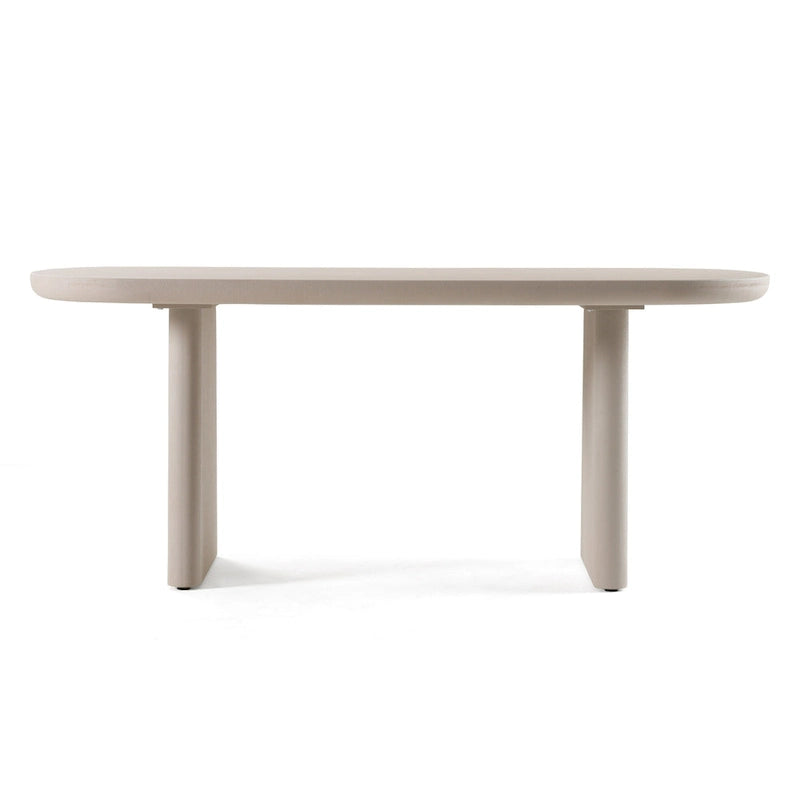 Table à manger ovale Modrest Evermore moderne en faux ciment gris