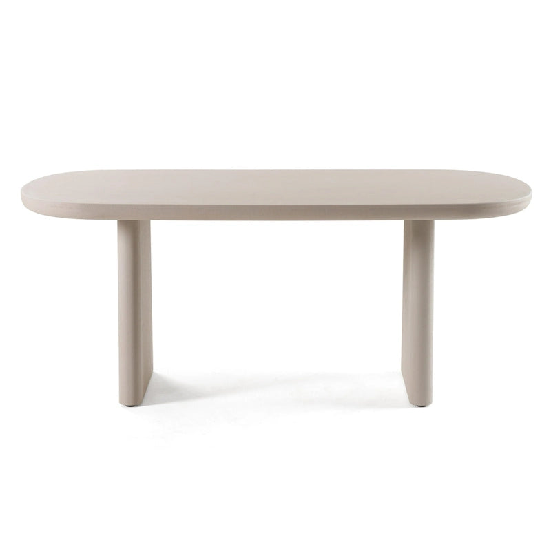 Table à manger ovale Modrest Evermore moderne en faux ciment gris
