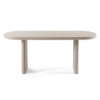 Table à manger ovale Modrest Evermore moderne en faux ciment gris