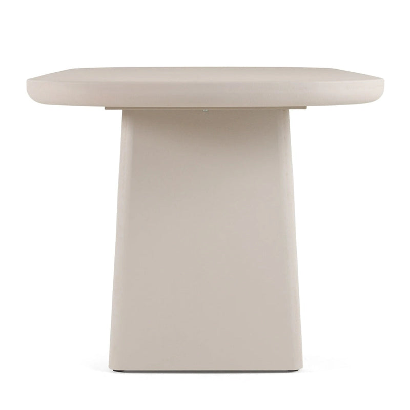Table à manger ovale Modrest Evermore moderne en faux ciment gris