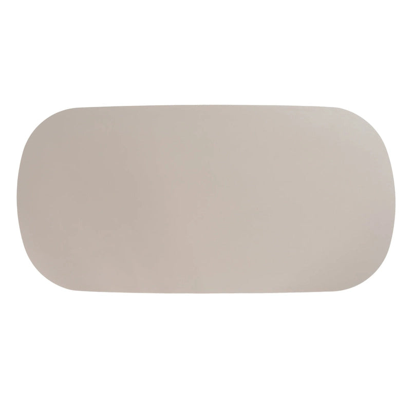 Table à manger ovale Modrest Evermore moderne en faux ciment gris