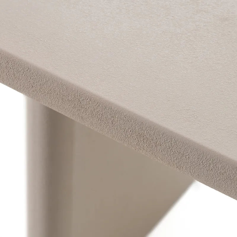 Table à manger ovale Modrest Evermore moderne en faux ciment gris
