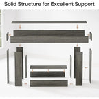 Table d'entrée de style ferme à 2 niveaux, Table console de 160 cm, Table basse étroite derrière canapé