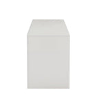 Meuble TV blanc de 130 cm avec lumières LED et étagère en verre trempé pour téléviseurs jusqu'à 55 pouces