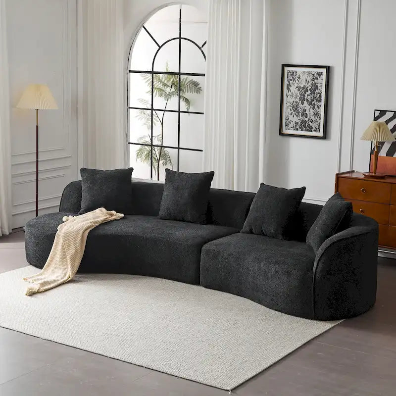 Christopher Knight Home - Canapé d'angle incurvé en tissu Linda