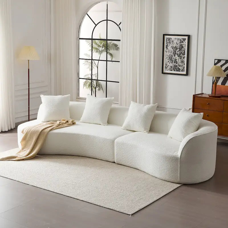 Christopher Knight Home - Canapé d'angle incurvé en tissu Linda
