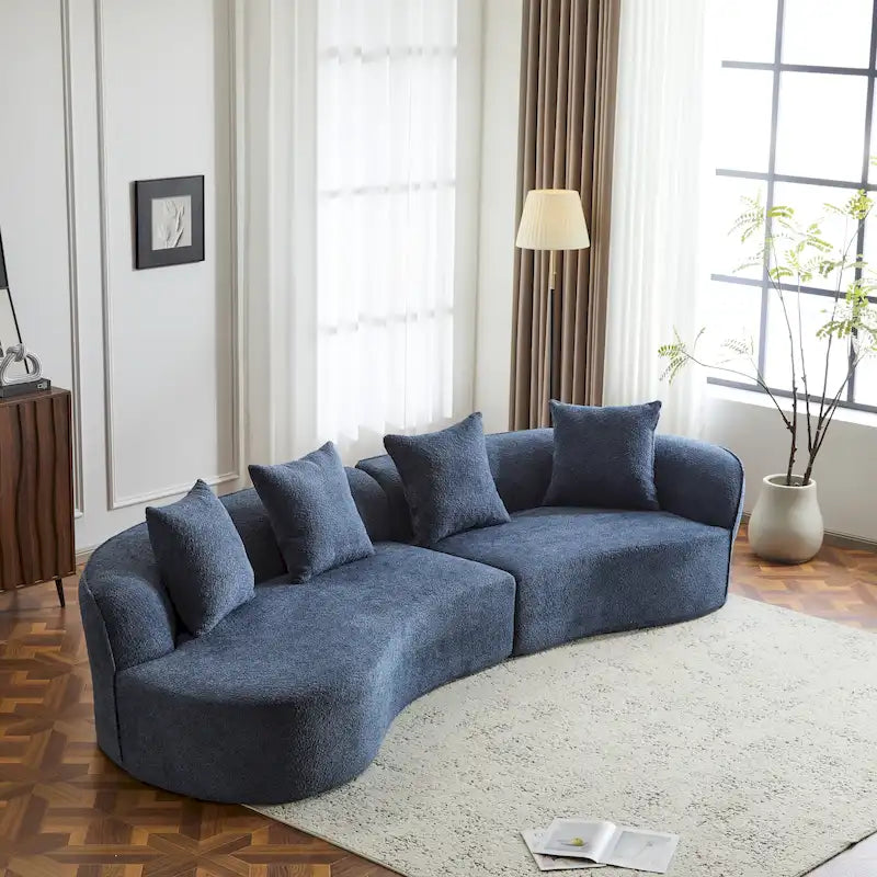 Christopher Knight Home - Canapé d'angle incurvé en tissu Linda