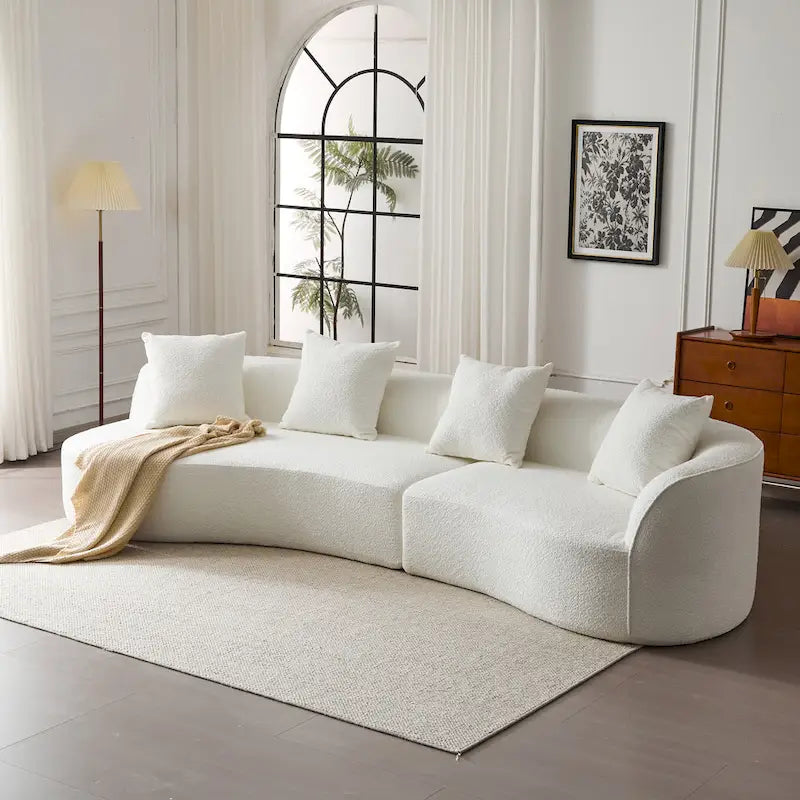 Christopher Knight Home - Canapé d'angle incurvé en tissu Linda