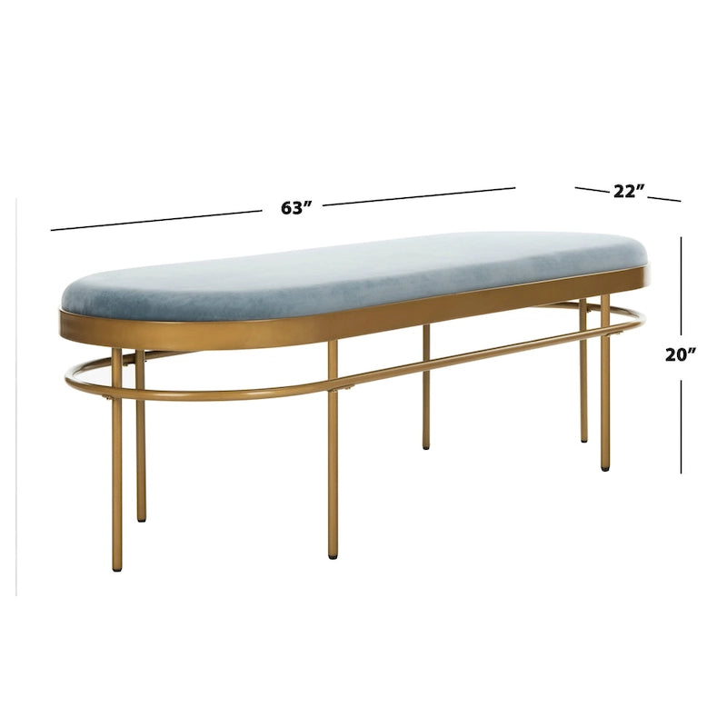 Banc ovale Omie SAFAVIEH - 63 x 22 x 20 - 63Lx22Px20H
