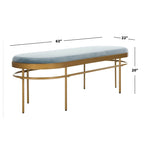 Banc ovale Omie SAFAVIEH - 63 x 22 x 20 - 63Lx22Px20H