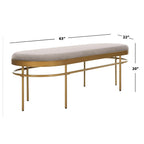 Banc ovale Omie SAFAVIEH - 63 x 22 x 20 - 63Lx22Px20H